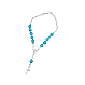 Aqua Facetted Car Rosary