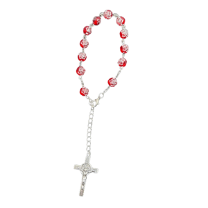 Red With Rose Car Rosary