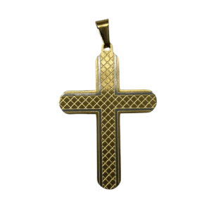 6 X 3.5 CM Gold Plated With Pattern Design Crucifix Pendant