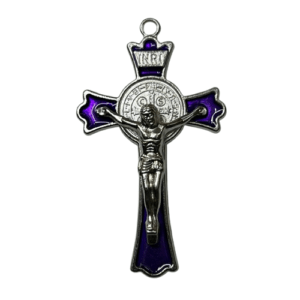 7.5 X 4.4 CM Purple St. Benedict Crucifix Pendant