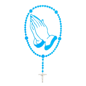 Blue Rosary Car Sticker